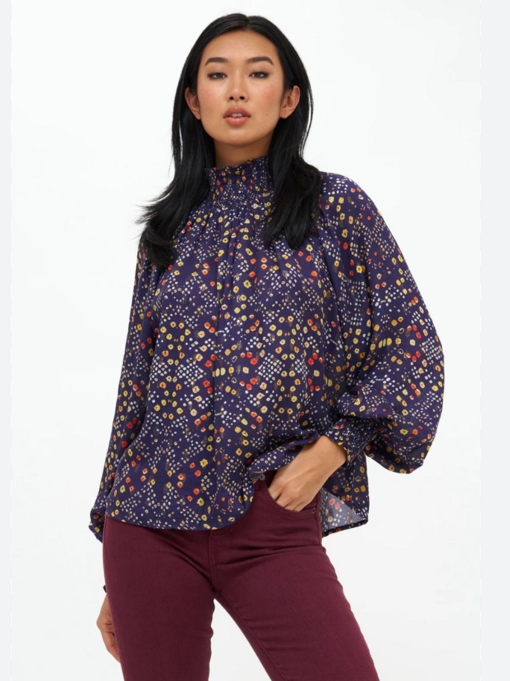 Oliphant High Neck Blouse small